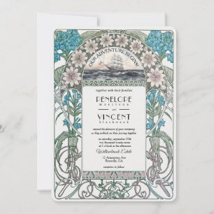 Art Nouveau Sail Away Wedding Invitation