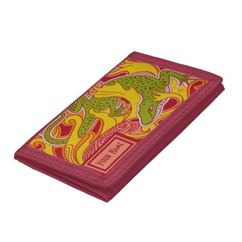 Art Nouveau Salamander in Fire Trifold Wallet