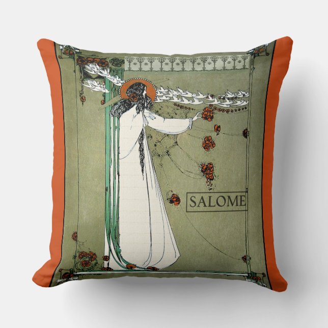 Art Nouveau Salome Throw Pillow (Front)