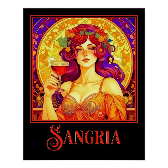 Art Nouveau Sangria Poster (Front)