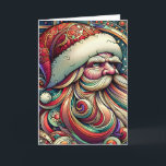 Art Nouveau Santa Claus Christmas Holiday Card<br><div class="desc">Art Nouveau Santa Claus Christmas card.</div>