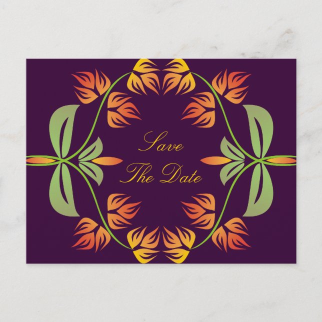 Art Nouveau Save The Date Postcards (Front)