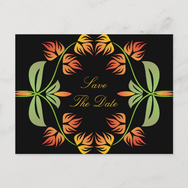 Art Nouveau Save The Date Postcards (Front)