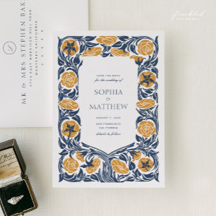 Art Nouveau Save the Date   Vintage Floral Wedding