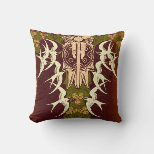 Art Nouveau Scottish Reading Throw Pillow