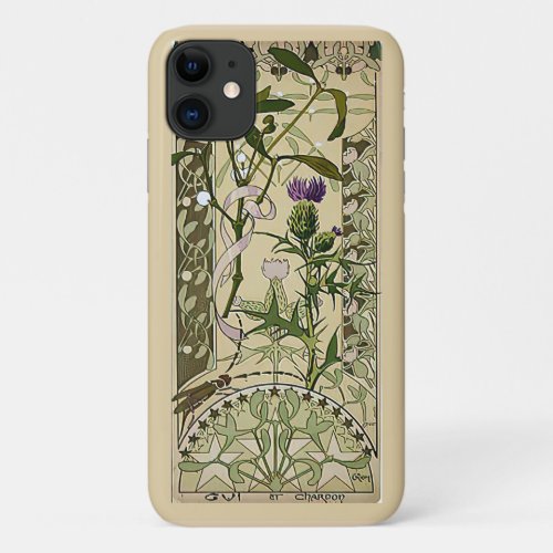 Art Nouveau Scottish Thistle Floral Flowers  Case_ iPhone 11 Case