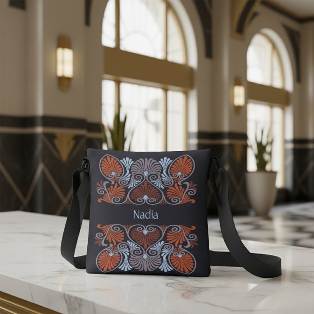 Art Nouveau Scrollwork Personalized Crossbody Bag (Creator Uploaded)
