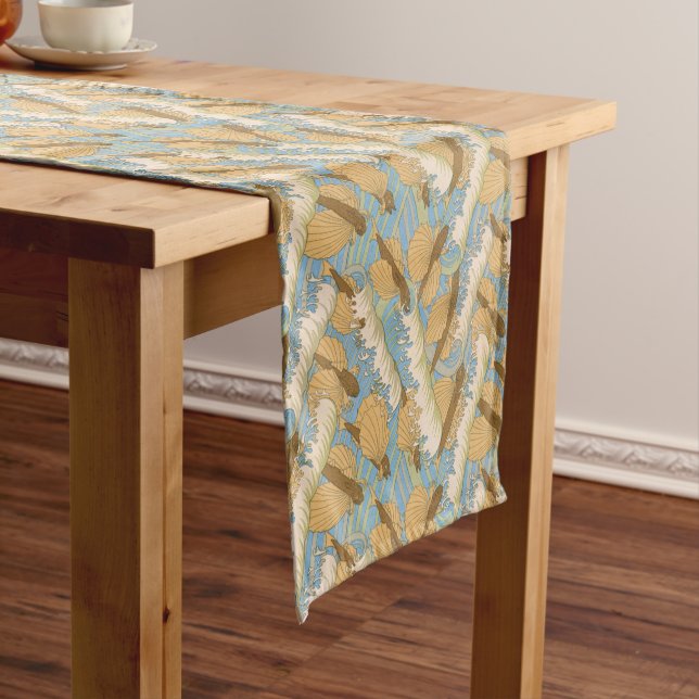 Art Nouveau Sea Creatures #99 Long Table Runner (In Situ)