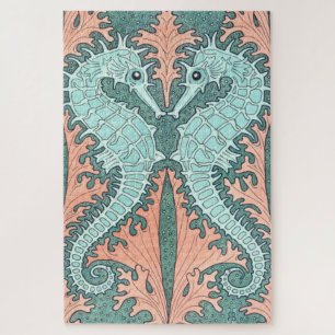 Art Nouveau Seahorses Jigsaw Puzzle