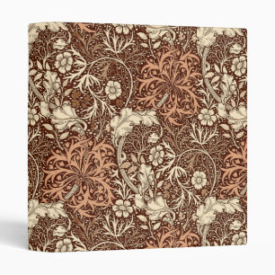 Art Nouveau Seaweed Floral, Brown and Beige Binder