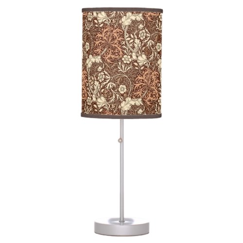 Art Nouveau Seaweed Floral Brown and Beige Table Lamp