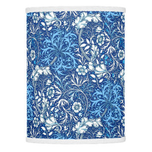 Art Nouveau Seaweed Floral, Cobalt Blue and White Lamp Shade