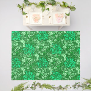 Art Nouveau Seaweed Floral, Emerald Green Outdoor Rug