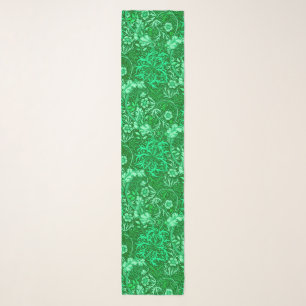 Art Nouveau Seaweed Floral, Emerald Green Scarf