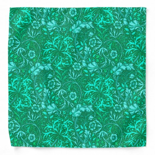 Art Nouveau Seaweed Floral Turquoise and Aqua Bandana