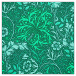 Art Nouveau Seaweed Floral, Turquoise and Aqua Fabric
