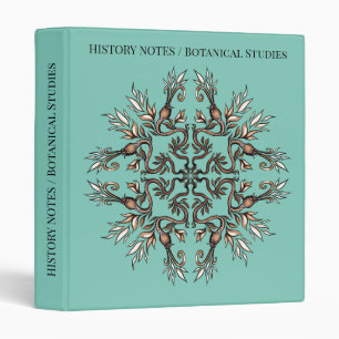 Art Nouveau Serpents Mandala - Dark Acaddemia Teal 3 Ring Binder