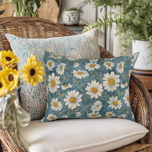 Art Nouveau Shasta Daisies Accent Pillow