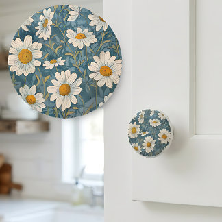 Art Nouveau Shasta Daisy  Ceramic Knob