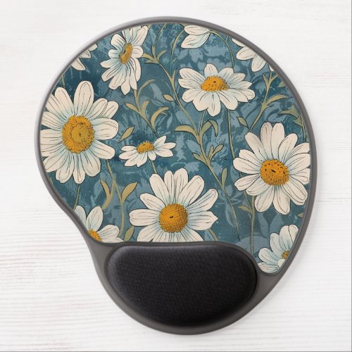 Art Nouveau Shasta Daisy  Gel Mouse Pad