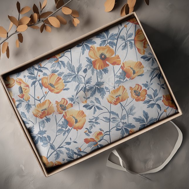 Art Nouveau Small California Poppies 10lb, 17"x23 Tissue Paper (Creator Uploaded)