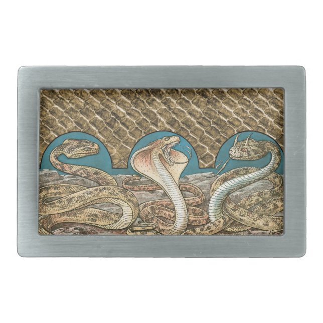 Art Nouveau Snake Trio Belt Buckle (Front)