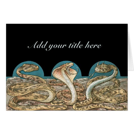 Art Nouveau Snake Trio Cards (Front Horizontal)