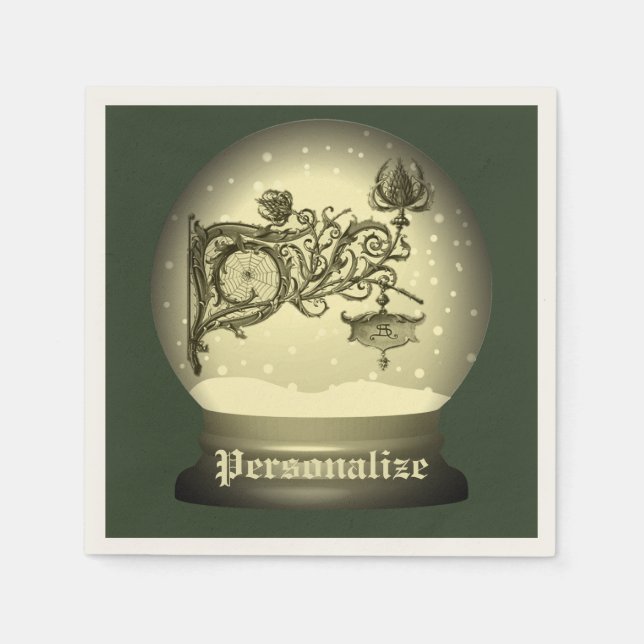 Art nouveau snow globe  napkins (Front)
