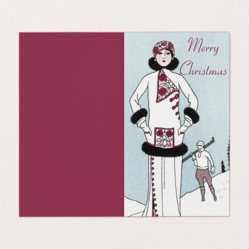 Art Nouveau Snow Queen Merry Christmas Card