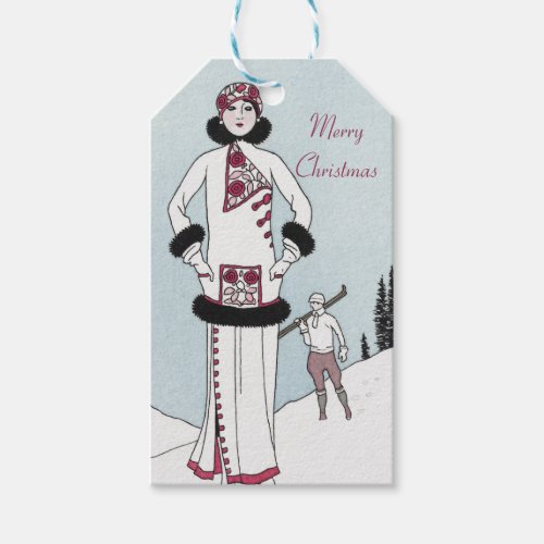 Art Nouveau Snow Queen Merry Christmas Gift Tags