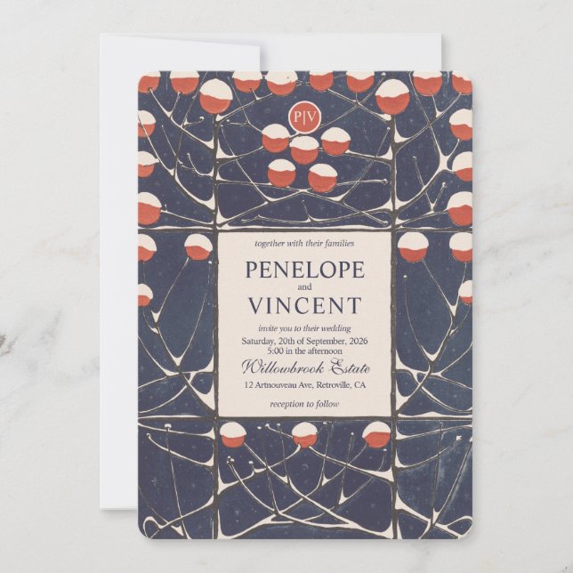 Art Nouveau Snowdrops Elegance Invitation (Front)