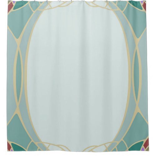 Art nouveausoft mint goldmulti color elegantc shower curtain