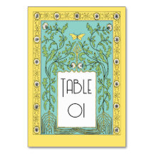 Art Nouveau Spring Dandelions and Butterflies