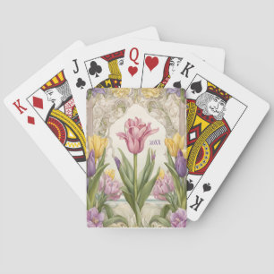 Art Nouveau Spring Tulip Dated Poker Cards