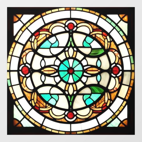 Art Nouveau Square Round AI Art Window Cling