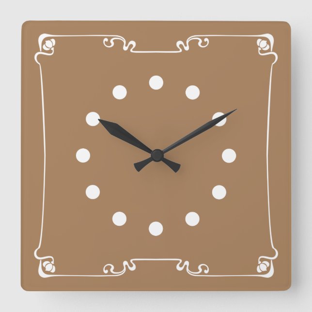 Art Nouveau Square Wall Clock (Front)