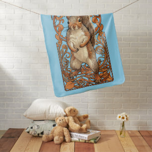 Art Nouveau Squirrel - funny squirrel lover Baby Blanket