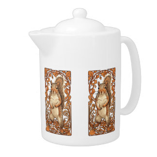 Art Nouveau Squirrel - funny squirrel lover Teapot