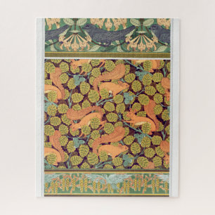 Art nouveau squirrel verneuil fall textile art jigsaw puzzle
