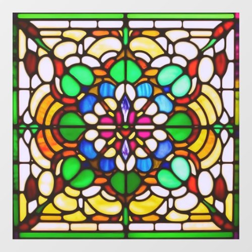 Art Nouveau Stained Glass AI Art Window Cling