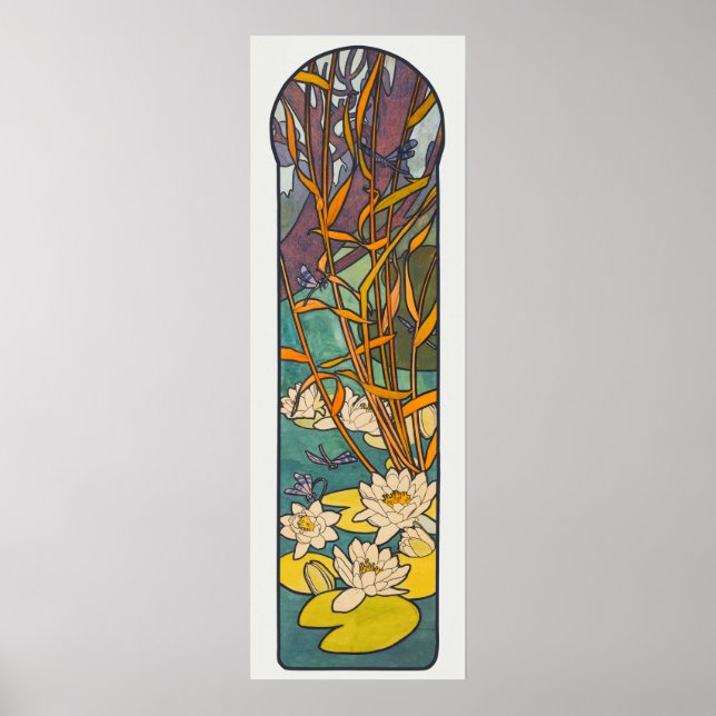 Art Nouveau Stained Glass Alphonse Mucha Poster (Front)