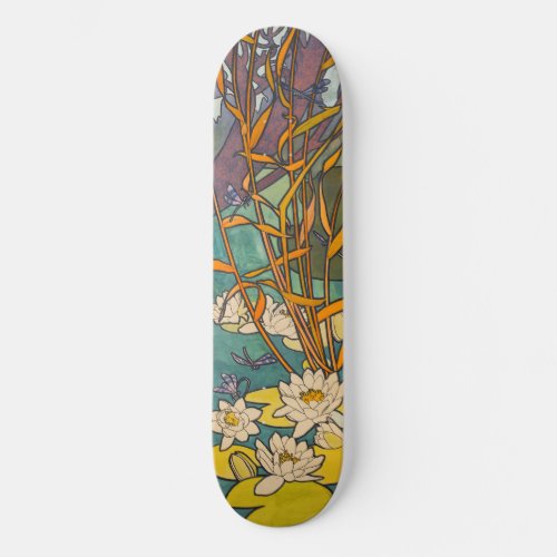 Art Nouveau Stained Glass Alphonse Mucha Skateboard