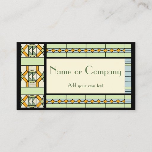 Customizable Art Nouveau Stained Glass Business Cards