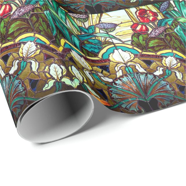Art nouveau stained glass floral wrapping paper (Roll Corner)
