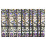 Art Nouveau Stained Glass Flowers Fabric