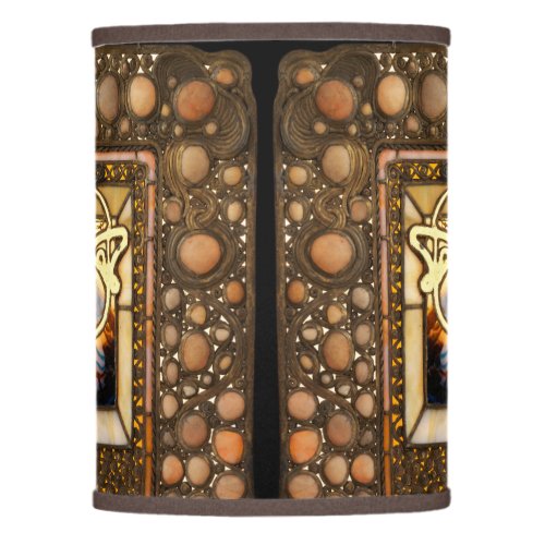 Art nouveau stained glass look abstract squash  lamp shade