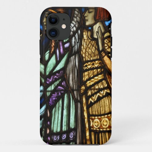 Art Nouveau Stained Glass with Angels iPhone 11 Case