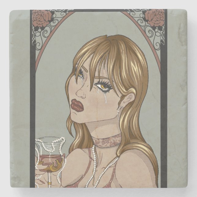 Art Nouveau Stone Coaster (Front)