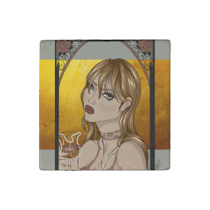 Art Nouveau Stone Magnet