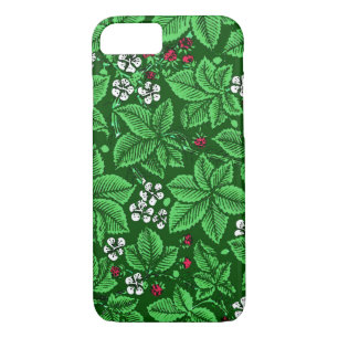 Art Nouveau Strawberries and Leaves, Emerald Green iPhone 8/7 Case